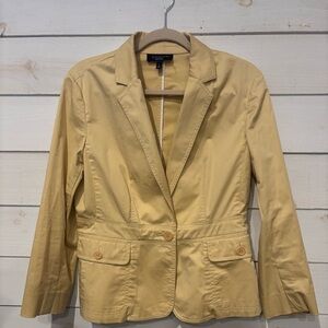 Talbots Butter Yellow Blazer Cotton  Suit Jacket
